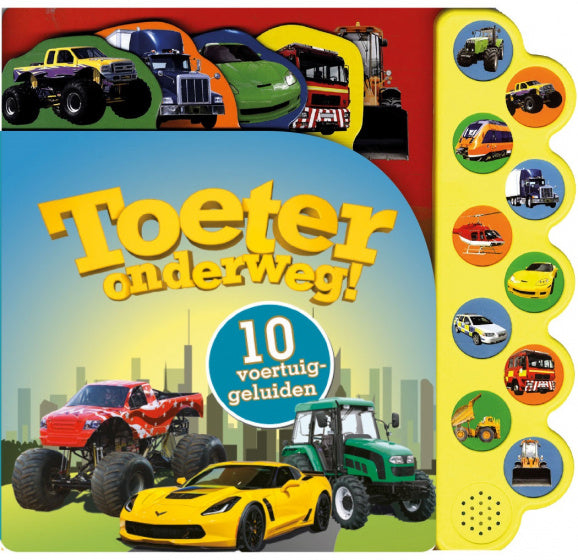 Geluidenboek Toeter Onderweg met 10 Voertuiggeluiden