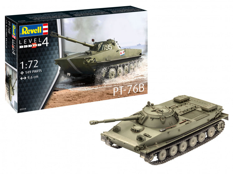 modelbouwset PT-76B tank 9,6 cm groen 120-delig