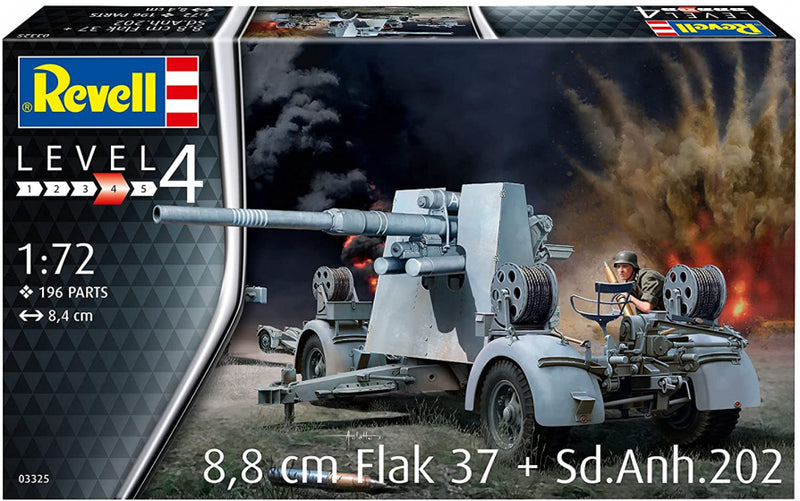 modelbouwset Flak 37 Sd.Anh.202 8,4 cm grijs 196-delig