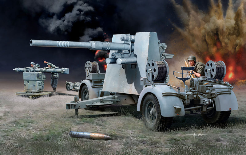 modelbouwset Flak 37 Sd.Anh.202 8,4 cm grijs 196-delig