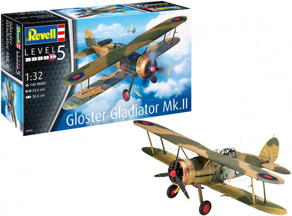 modelbouwset Gloster Gladiator 25,6 cm kaki 140-delig