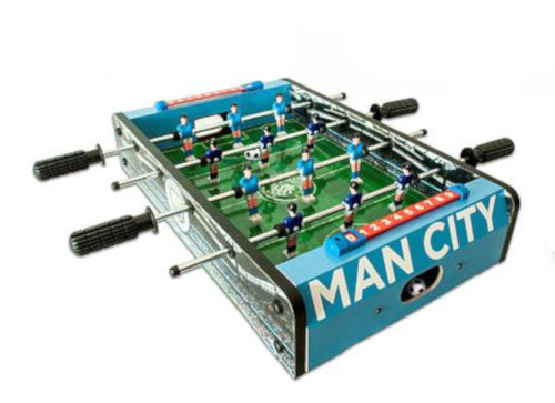 voetbaltafel Man City 50,5 x 37 cm hout lichtblauw/groen