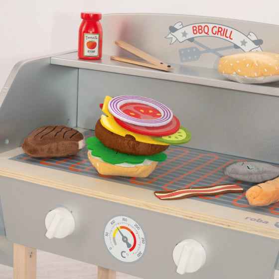 speelgoedbarbecue junior 71 x 70,5 cm hout 16-delig