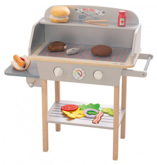 speelgoedbarbecue junior 71 x 70,5 cm hout 16-delig