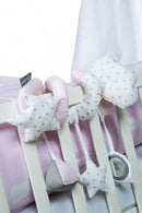 boxspiraal Little Cloud Pink 25 x 9 cm katoen roze/wit