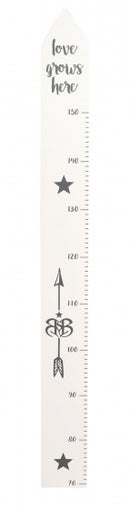 groeimeter Rock Star junior 150 cm hout wit/grijs