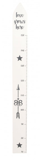 groeimeter Rock Star junior 150 cm hout wit/grijs