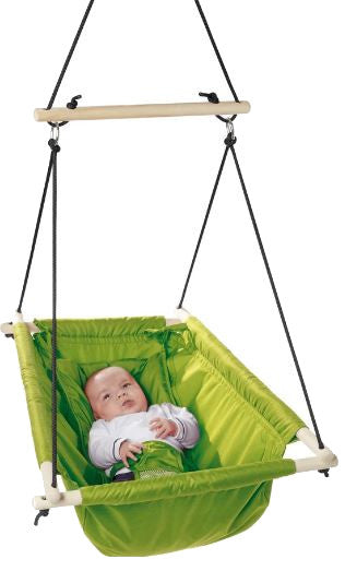 hangschommel 61 x 77 x 28 cm hout/polyester groen