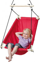 hangschommel 61 x 77 x 28 cm hout/polyester rood
