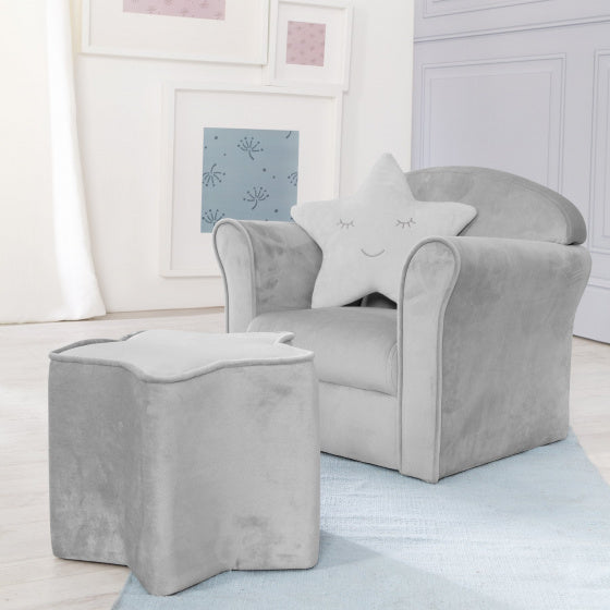kinderfauteuil Lil Sofa junior 43 cm fluweel grijs