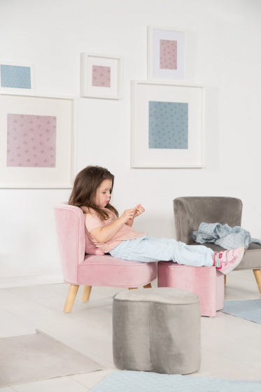 kinderstoel Lil Sofa junior 50 cm fluweel roze
