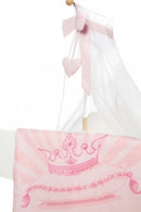 poppenbed meisjes 52 x 30 x 60 cm hout/polyester wit/roze