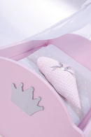 poppenbed Princess Sophie junior 53 cm hout roze/wit