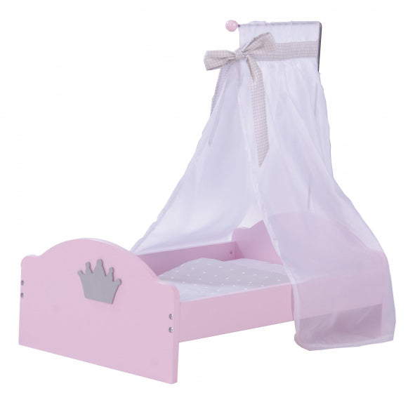 poppenbed Princess Sophie junior 53 cm hout roze/wit