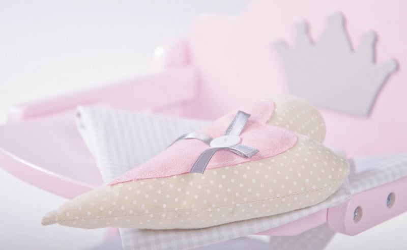 poppenstoel Princess Sophie junior hout 42 cm roze/zilver