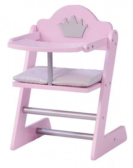 poppenstoel Princess Sophie junior hout 42 cm roze/zilver