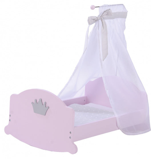 poppenwieg Princess Sophie junior 58 cm hout roze/wit