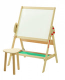 schoolbord met krukje junior 69 x 99 cm hout bruin