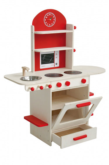 speelgoedkeuken junior 82 x 96 cm hout rood 4-delig