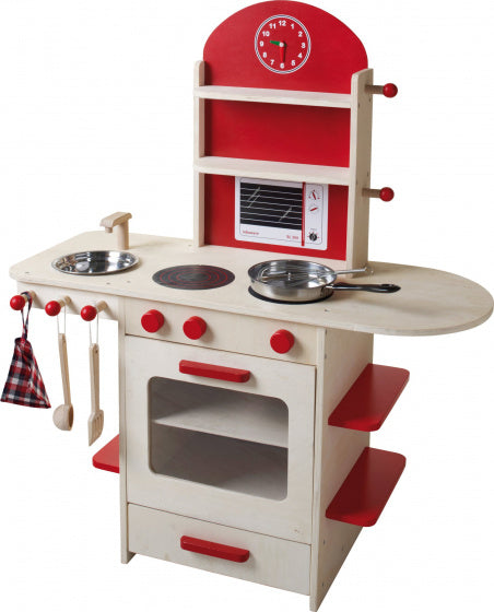 speelgoedkeuken junior 82 x 96 cm hout rood 4-delig