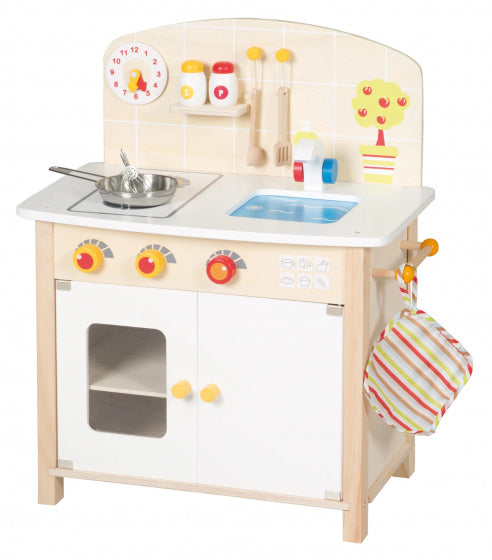 speelkeuken junior 52 x 30 x 63 cm hout naturel 8-delig