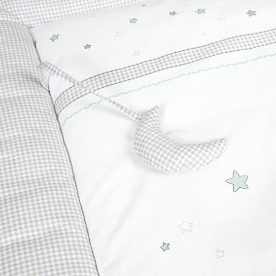 speelkleed Magic Stars junior 100 x 100 cm katoen lichtgrijs