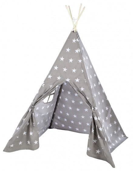 tipi speeltent junior 115 x 115 x 156 cm polyester grijs