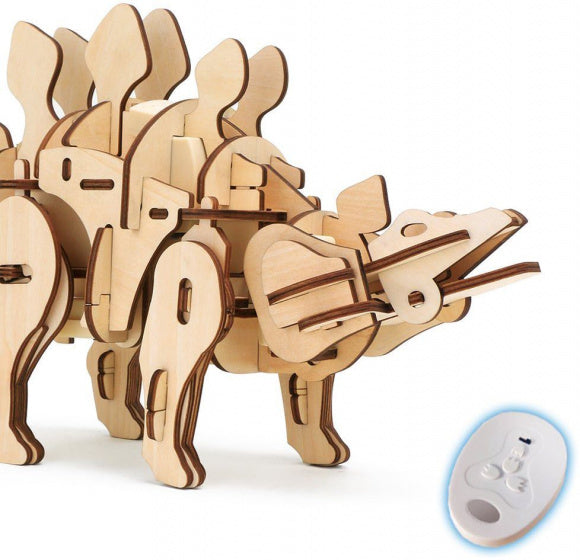 3D-modelbouw Stegosaurus 40 cm hout naturel 88-delig
