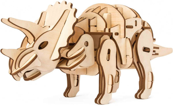 3D-modelbouw Triceratops 39 cm hout naturel 94-delig