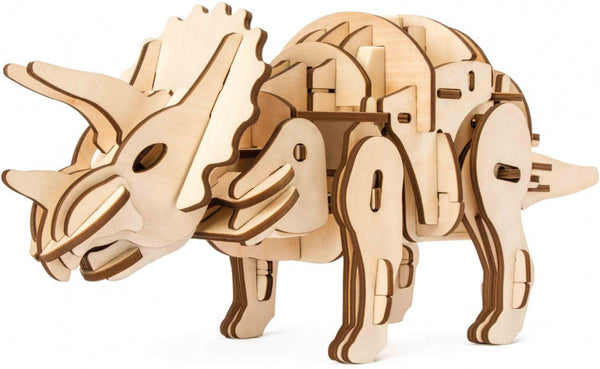 3D-modelbouw Triceratops 39 cm hout naturel 94-delig