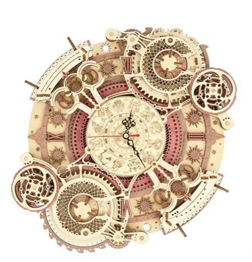 bouwpakket zodiac wall clock 33,5 x 5,5 cm hout