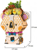DIY bloempot houten koala 13,9 cm 47-delig