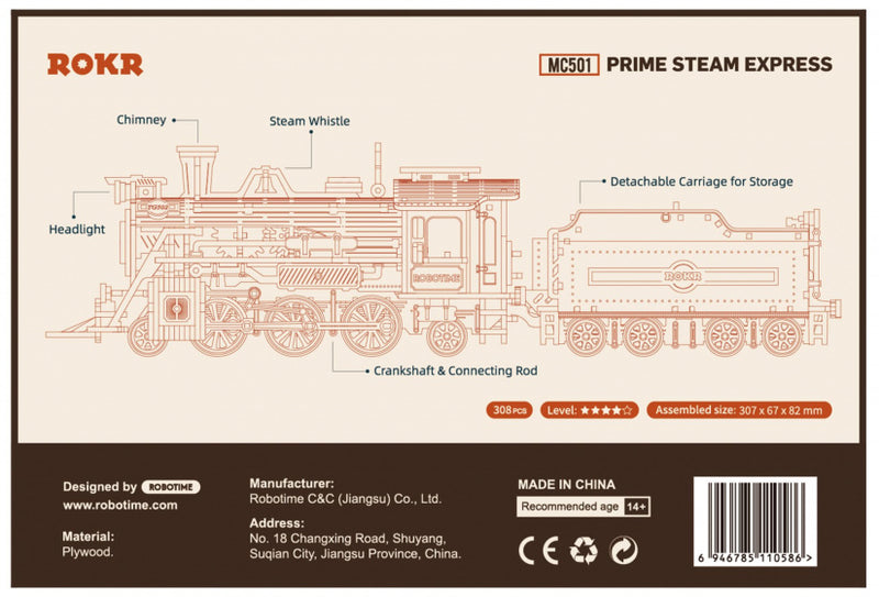 modelbouwpakket Prime Steam Express hout 308-delig