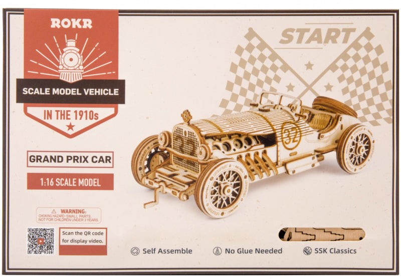 modelbouwpakket V8 GP Car 19 x 8 cm hout 220-delig