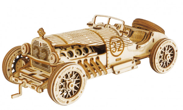 modelbouwpakket V8 GP Car 19 x 8 cm hout 220-delig