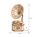 modelbouwset Grammofoon 18,5 cm hout 122-delig