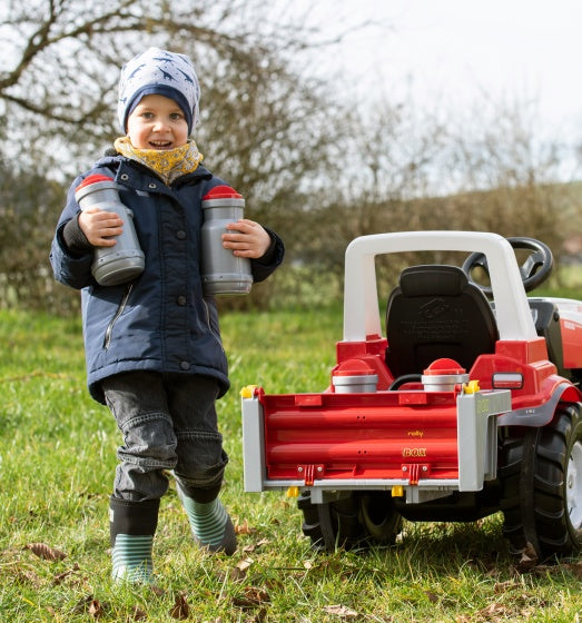 aanhanger RollyMilk melkkannen 4-delig grijs/rood