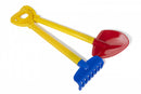 zandschep en -hark junior 57 cm geel/rood/blauw