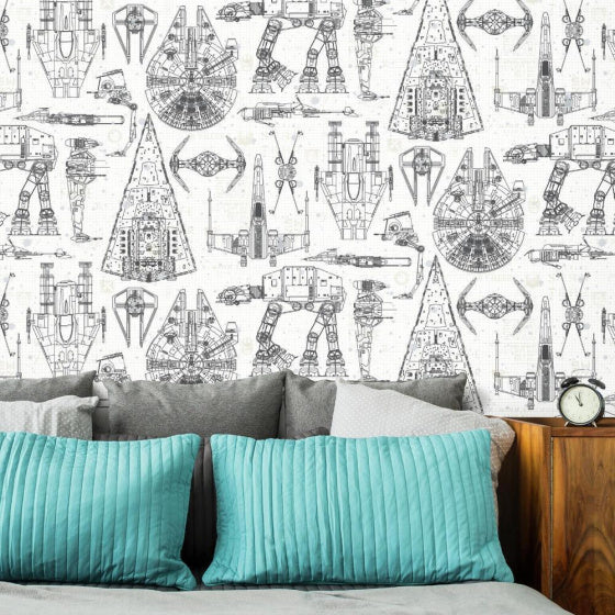 behang Peel and Stick Star Wars 503 cm vinyl zwart
