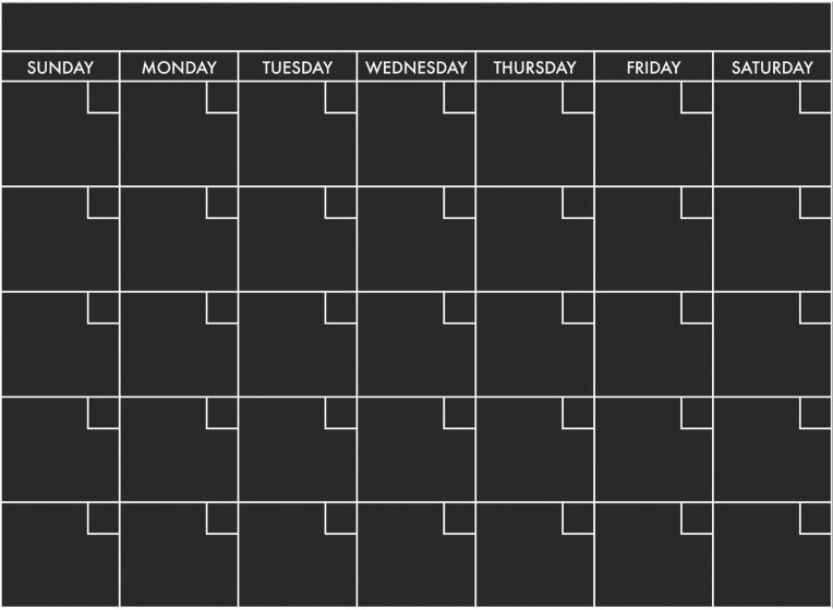 maandkalender krijtbord 43 x 61 cm zelfklevend zwart