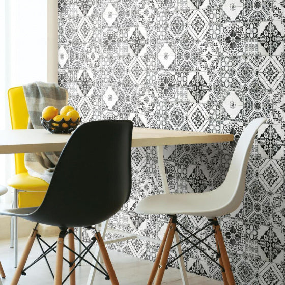 behang Peel and Stick Mediteran. 503 cm vinyl zwart