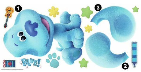 muursticker Blue's Clues junior vinyl blauw 13-delig