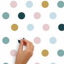 muursticker Dots junior vinyl roze/geel 180-delig