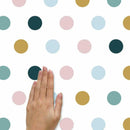 muursticker Dots junior vinyl roze/geel 180-delig