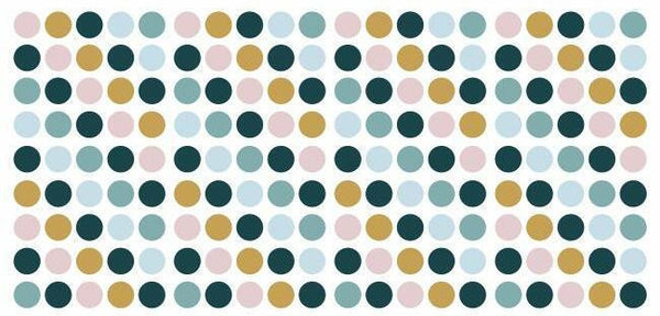 muursticker Dots junior vinyl roze/geel 180-delig