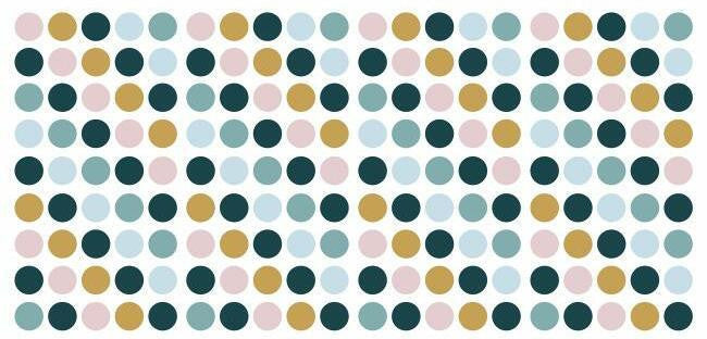 muursticker Dots junior vinyl roze/geel 180-delig