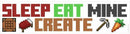 muursticker Eat Sleep Mine Create vinyl rood 8-delig