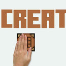 muursticker Eat Sleep Mine Create vinyl rood 8-delig