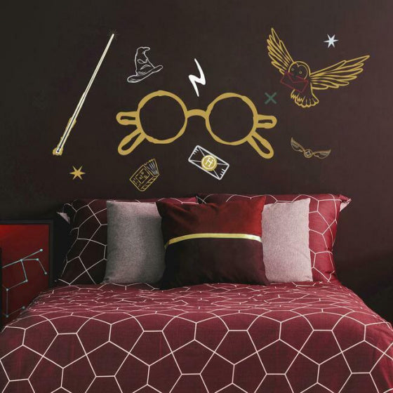 muursticker Harry Potter junior vinyl goud 19-delig