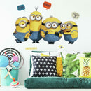 muursticker Minions junior vinyl blauw/geel 14-delig